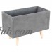 Decmode Set of 2 contemporary 17 and 21 inch dark gray fiber clay and beech wood rectangular box planters, Dark Gray   566921488